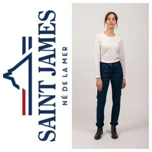 Saint James Patricia Medium Blue Stretch Denim Pants